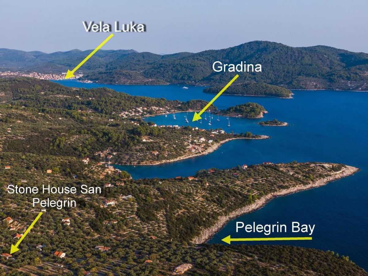 Vila Stone House San Pelegrin Vela Luka Exteriér fotografie