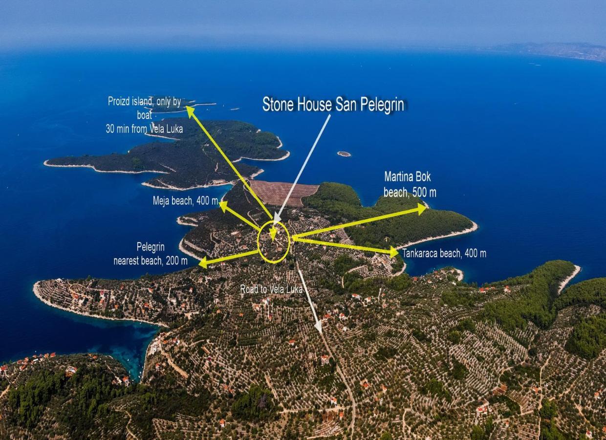 Vila Stone House San Pelegrin Vela Luka Exteriér fotografie